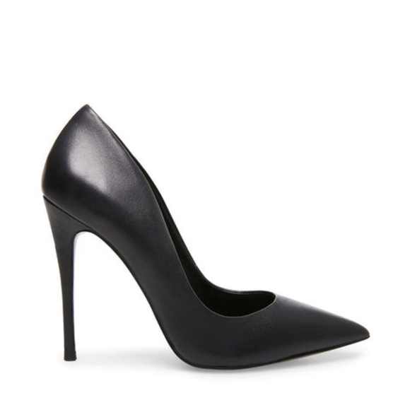 Steve Madden "DAISIE" Black Leather Pumps - Picture 4 of 7
